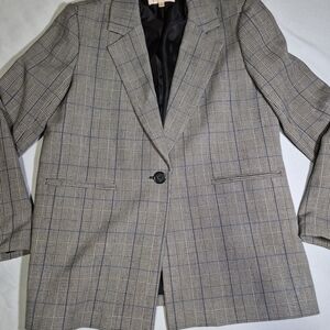 Philosophy Women Plaid Brown Blazer Size S